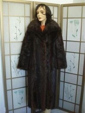 MINT BROWN BEAVER FUR COAT JACKET WOMEN WOMAN SIZE 2-4 SMALL NEW LINING!